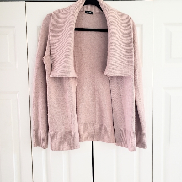 J. Crew Sweaters - J. Crew Blush Rose Open Cardigan Wide Collar S-M